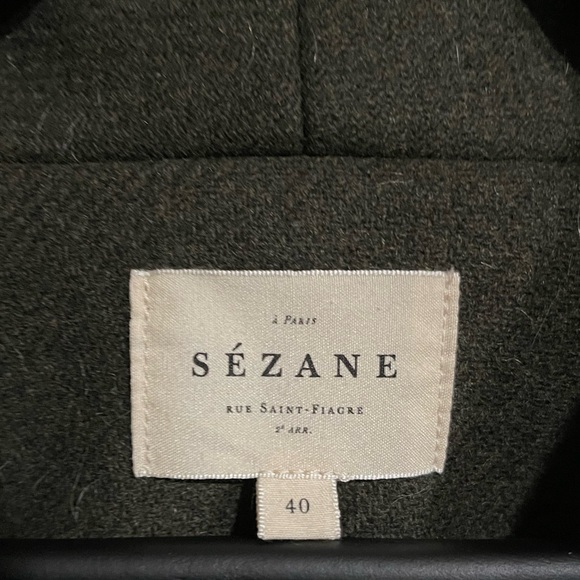 Sezane | NWOT! James Double Breasted Wool Coat In Khaki Size: 8 - Picture 4 of 7
